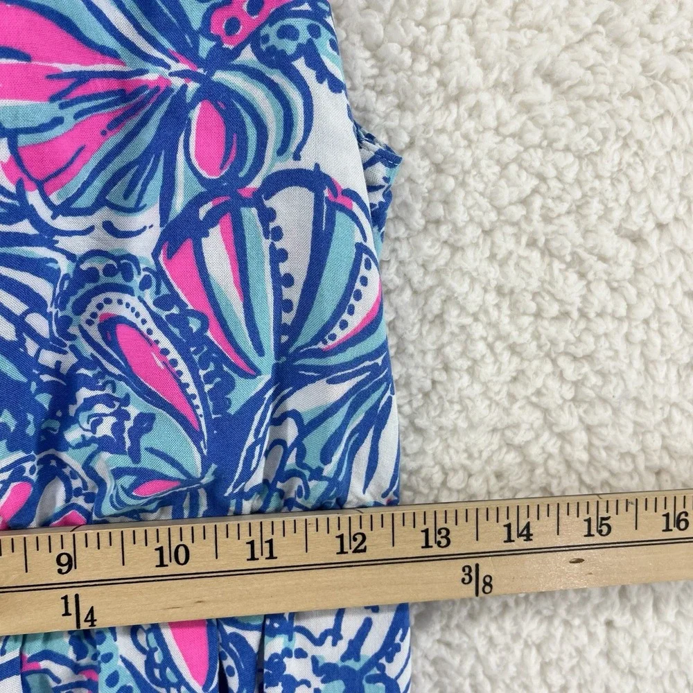 Lilly Pulitzer For Target Girl's Maxi Dress My Fans Blue Pink Size Large Coastal